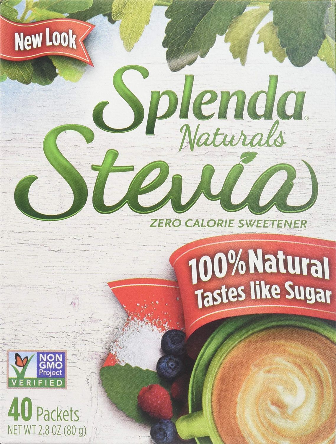 Splenda No Calorie Sweetener Naturals Packets, Made with Stevia Extract 2.8oz (Pack of 6)