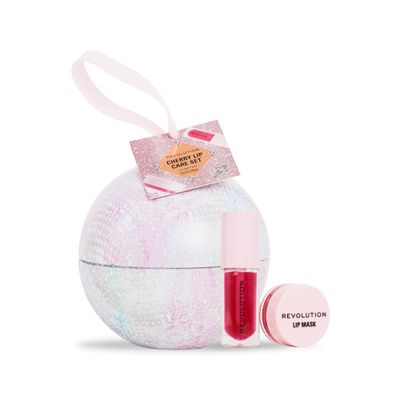 Revolution Beauty Cherry Lip Oil Gift Set, Holiday Gift Set with Cherry Glaze Lip Oil &amp; Mask, Nourishing &amp; Conditioning, Vegan &amp; Cruelty-Free