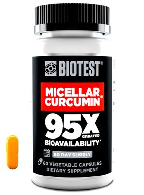 Biotest Micellar Curcumin - 95x Greater Absorption for Joint Health, Healthy Inflammation Response &amp; Recovery - 60 Capsules (60 Day Supply)