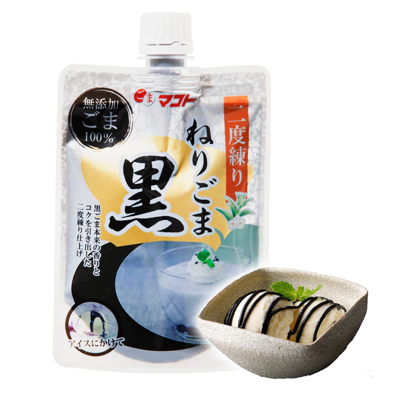 MAKOTO Creamy Black Sesame Paste, Kuro Nerigoma for Cooking Making Desserts 150g (5.29oz) JapanVillage