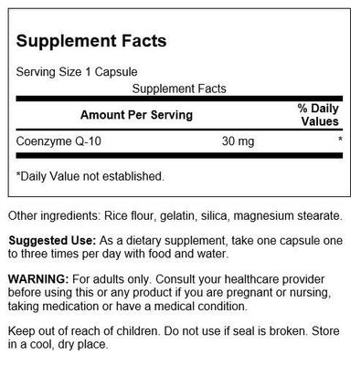 Swanson Coq10 30 Milligrams 60 Capsules