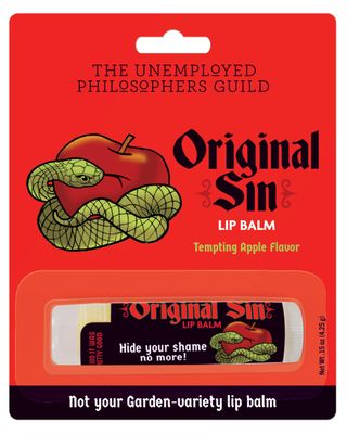 The Unemployed Philosophers Guild Original Sin Lip Balm, Tempting Apple Flavored - Cruelty-Free, Made in the USA from Natural and Imported Ingredients