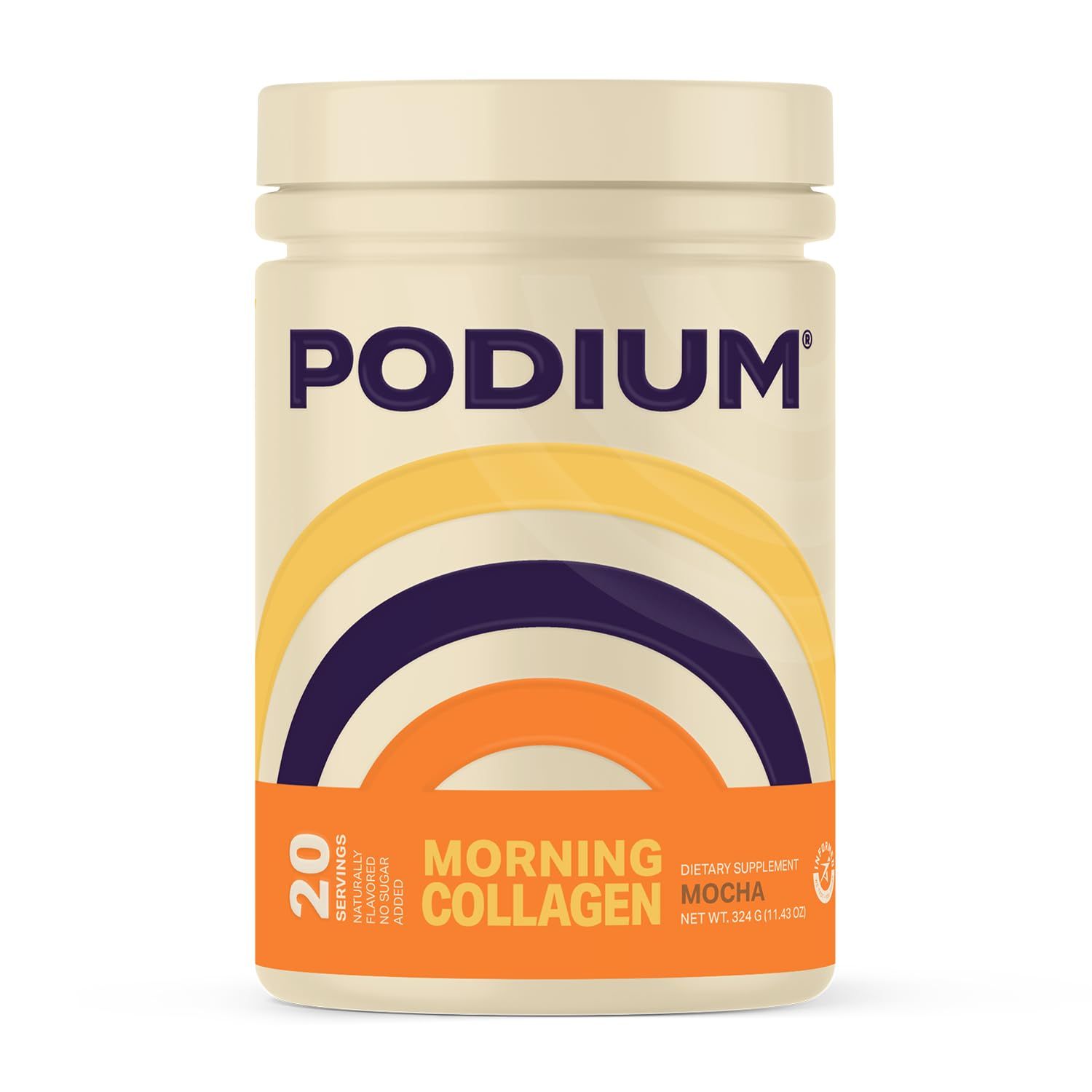 Podium Nutrition, Morning Collagen, Mocha, 20 Servings, Collagen Protein, Gluten Free, Soy Free