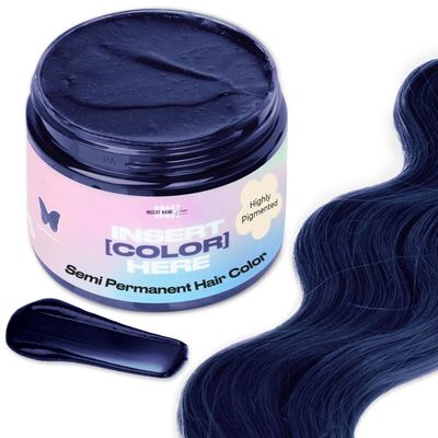 INH Semi Permanent Hair Color | Color Depositing Conditioner | Blue Black Hair Dye | No Bleach &amp; No Peroxide Temporary Tint for Women &amp; Men | Vegan, Ammonia Free, &amp; Sulfate Free | Ready to Use, 6oz