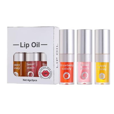 3PCS Moisturizing Lip Oil Set, Hydrating Lip Glow Oil Moisturizing Lip Oil Gloss Transparent No Sticky Lip Gloss Lip Balm Lip Care for Women Girls