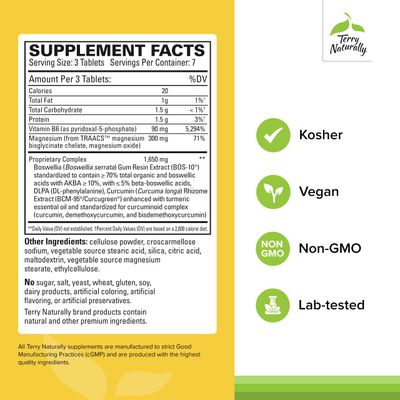 Terry Naturally Curamin Headache - Dietary Supplement with DLPA &amp; Boswellia - Enhanced Absorption Curcumin to Support Headache Relief - Gluten-Free &amp; Non-GMO Relaxation Supplement - 21 Tablets