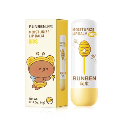 RUNBEN Kids Lip Balm Moisturizing Baby Lip Balm Gentle &amp; Safe Lip Care for Toddler Chapped Lips, Birthday Christmas Gift for Family (0.14 oz)
