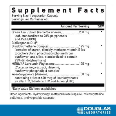 Douglas Laboratories DIM Enhanced - Supports Hormone Balance, Cellular Health &amp; Detox - With Antioxidants, Green Tea Extract &amp; Wasabia - 60 Vegetarian Capsules