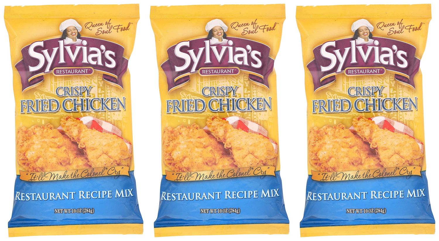 Sylvias Crispy Fried Chicken Mix, Chicken Fry Seasoning Mix for Perfect Fried Chicken, Make Crispy Fried Chicken at Home, 10oz bag (Pack of 3)
