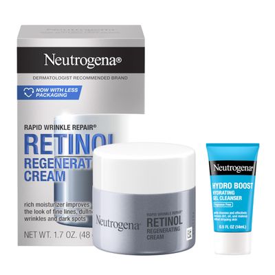 Neutrogena Rapid Wrinkle Repair Retinol Face Moisturizer, Anti-Aging Face Cream with Retinol &amp; Hyaluronic Acid, 1.7 oz Trial Size Hydro Boost Facial Cleanser, 0.5 fl. oz