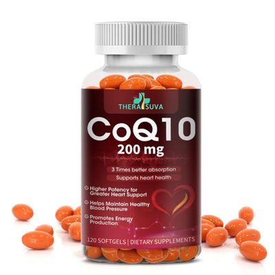 High Absorption CoQ10 200mg - Gluten Free, Natural Supplement for Heart Health Stamina Support Brain Function - 120 Softgels, 60 Day Supply