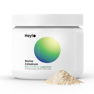 Heylo Premium Colostrum Powder - 100 Pure, Grass-Fed Bovine Supplement, Natural Gut Health Bloating Immunity Skin &amp; Hair, Muscle Recovery, Rich in Immunoglobulins, 60 Servings