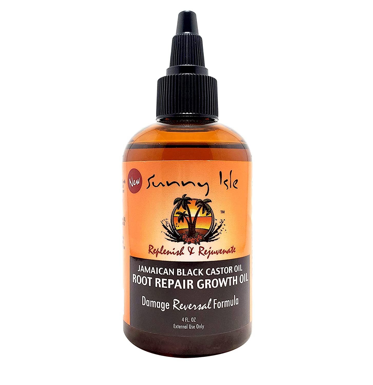Sunny Isle Jamaican Black Castor Oil Root Repair Growth Oil, Brown 4 Fl Oz (2 Pack)