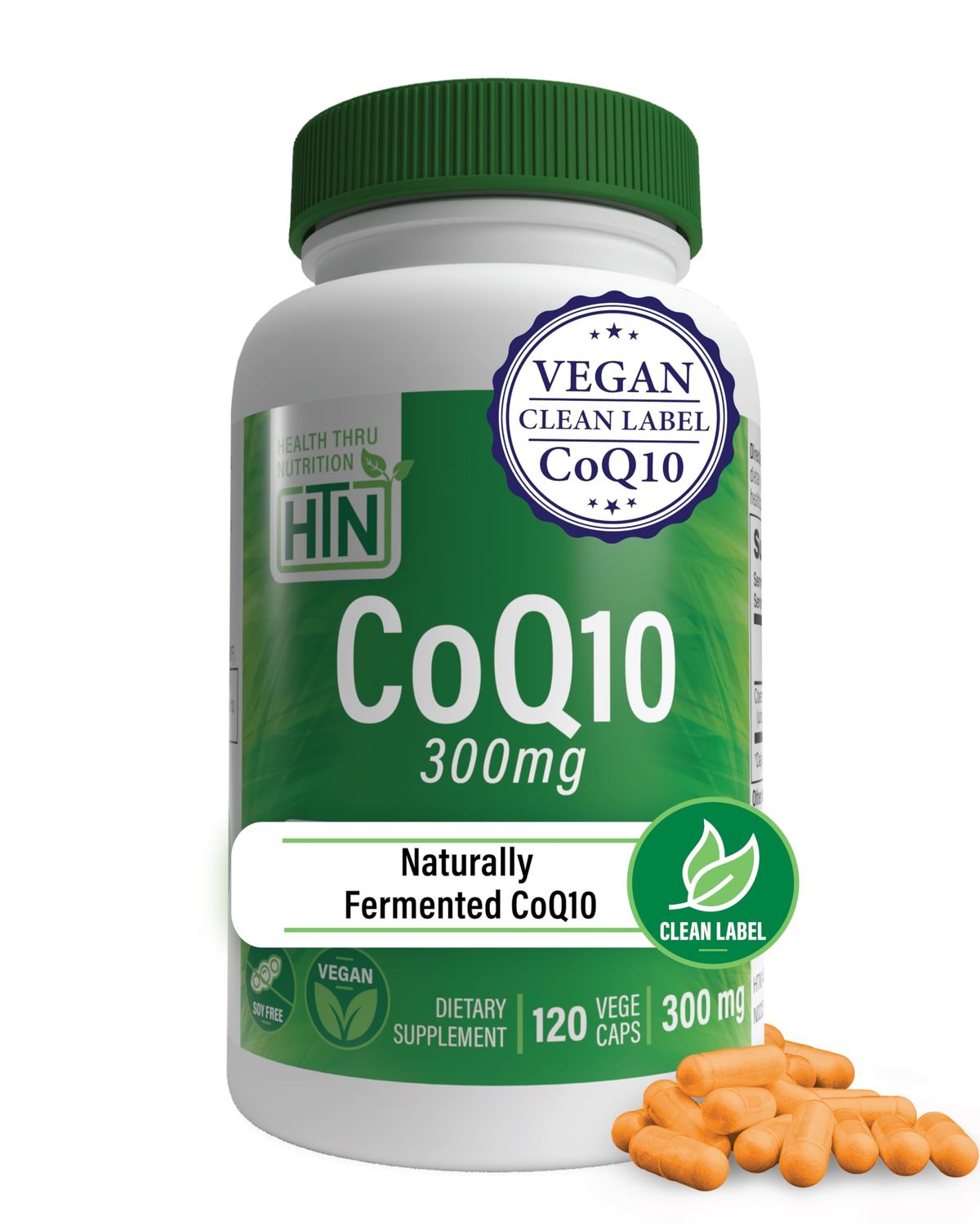 Health Thru Nutrition CoQ-10 300mg - 120 Capsules | High-Potency Ubiquinone Coenzyme Q10 | Supports Cellular Energy &amp; Antioxidant Protection | Non-GMO, Soy-Free, Vegan, Gluten-Free