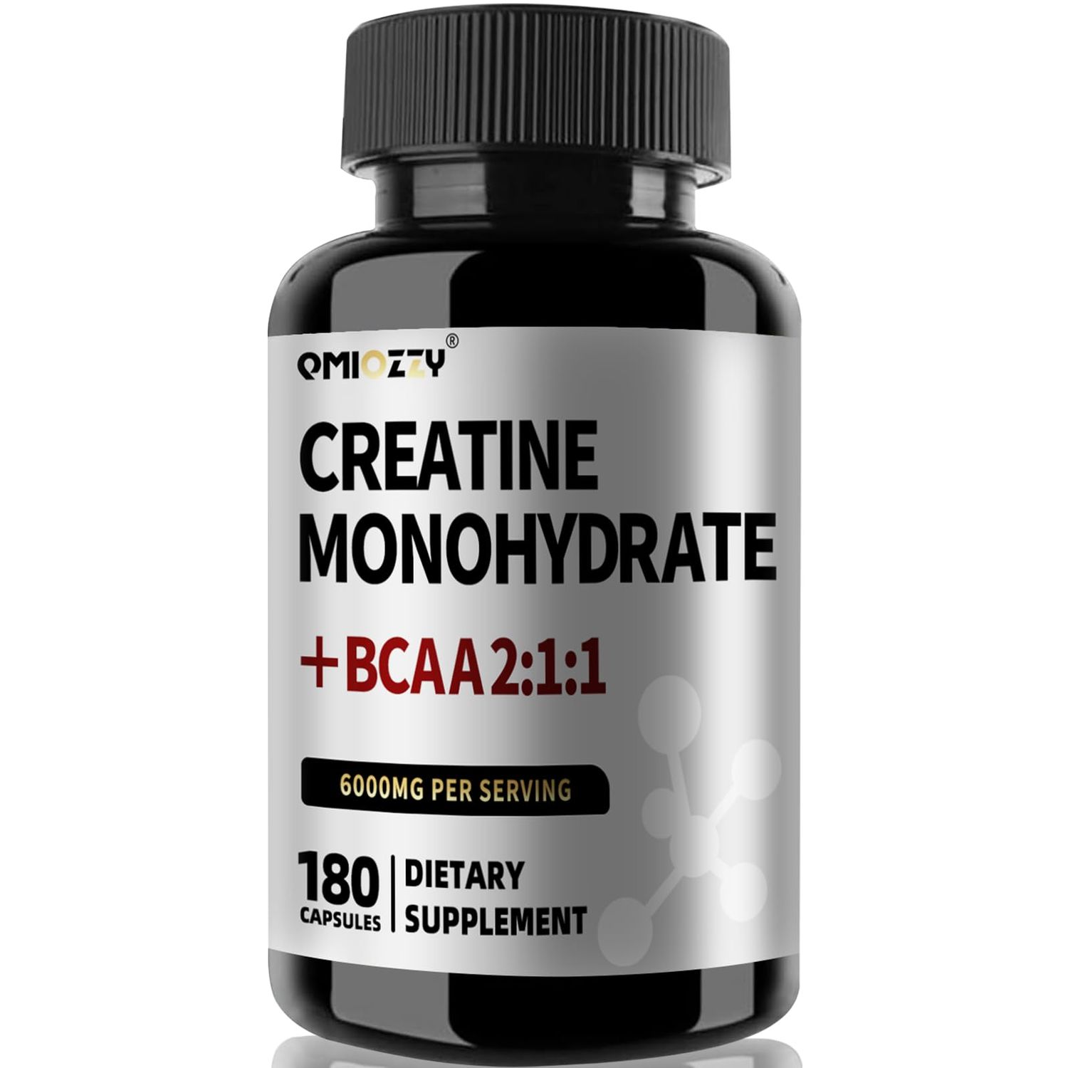 Micronized Creatine Monohydrate 6000MG Capsules with BCAA2:1:1 - Active Ingredients Support Strength &amp; Recovery - Creatine Supplements for Men &amp; Women - Vegan, Non-GMO, Gluten-Free - 180 Capsules