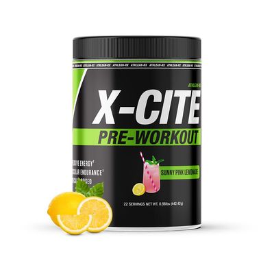 X-CITE Pre-Workout by ATHLEAN-X - Enhanced Formula with Beta-Alanine, Creatine &amp; Caffeine for Energy, Endurance, Focus &amp; Muscle Pump, NSF Certified for Sports (22 Servings, Sunny Pink Lemonade)