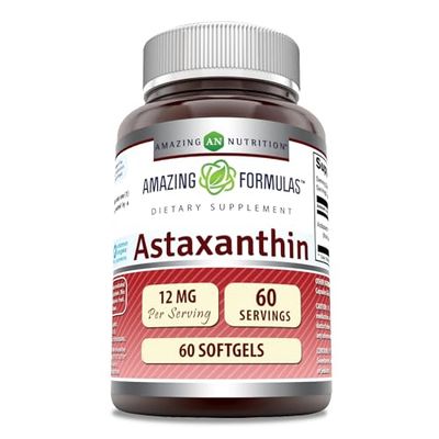 Amazing Formulas Astaxanthin 12 Mg Supplement | 60 Softgels | Non-GMO | Gluten Free | Made in USA