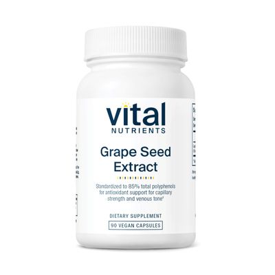 Vital Nutrients Grape Seed Extract 100mg | Potent Antioxidant and Support for Circulation, Capillary, and Vein Health | Gluten, Dairy, Soy Free | Non-GMO | 90 Capsules