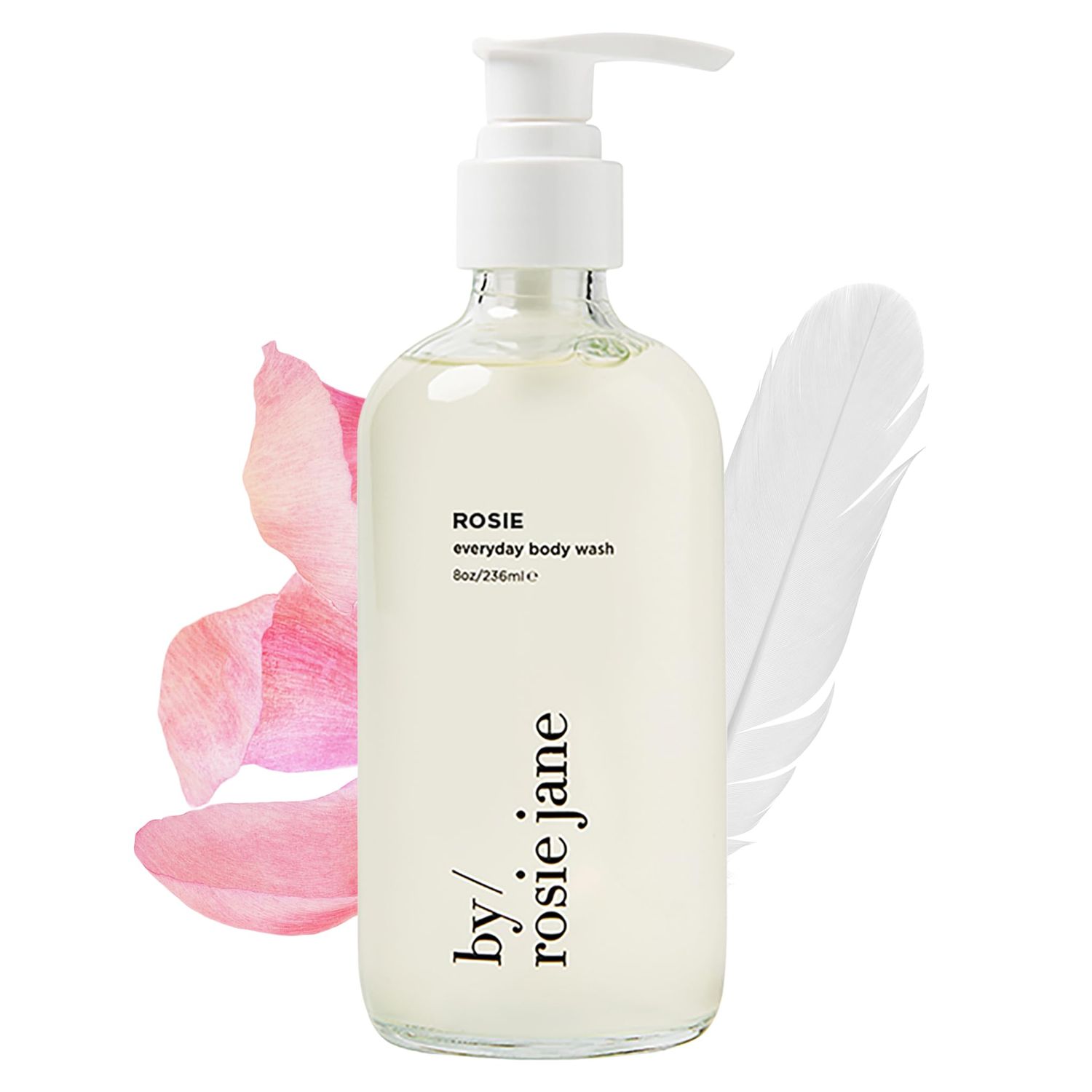 By Rosie Jane Everyday Body Wash (Rosie) - Hydrating Body Wash Made with Organic White Tea Extract &amp; Cocoa Extract - Repairs Skin Elasticity &amp; Collagen - Vegan &amp; Non-Toxic (8 Fl Oz)
