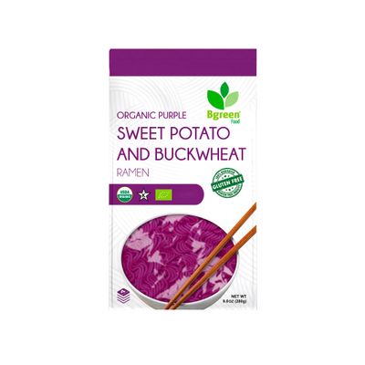 Big Green Organic Food- Organic Purple Yam &amp; Buckwheat Ramen, Premium Ube, Gluten-Free, Vegan (I Pack)