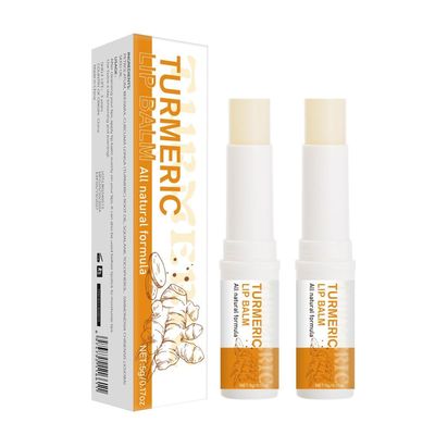 2PCS Turmeric Lip Balm for Dark Lips, All-Day Moisturizing Lip Balm Hydrating Lip Moisturizer Stick Reduce Lip Wrinkles Lip Balm for Dry Lips with Turmeric Even Lip Tone