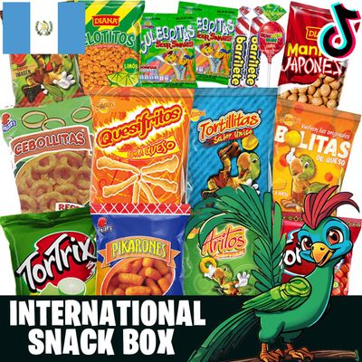 Charloo International Snack Box Free Surprise Gift! - Guatemala Snacks from Around the World Box - Foreign Snack Box - Exotic Snacks - Weird Snacks - International Snacks Unique Chips Vending Machi...