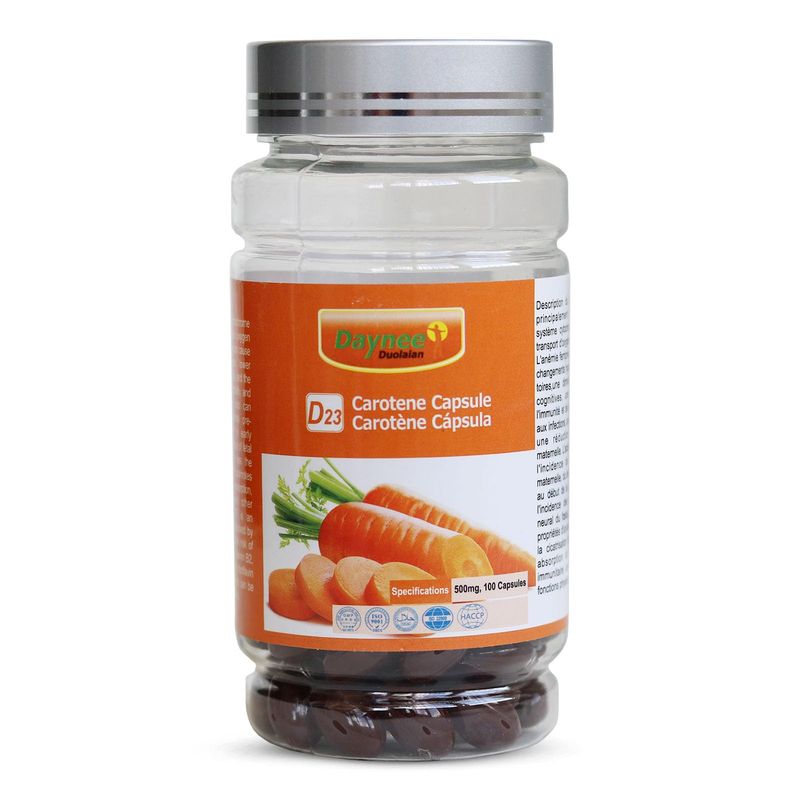 AIHIYO Carotene Soft Capsule, 500mg Beta Carotene Supplement, Support Healthy Skin and Eyes, 100 Count