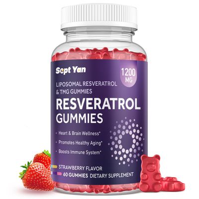 Liposomal Nad Resveratrol Supplement Gummies 1200mg with NAD, Quercetin, TMG, Pterostilbene, Red Wine Extract, Antioxidant, Healthy Aging, Cellular Repair, Energy, Brain Function - 60 Gummies