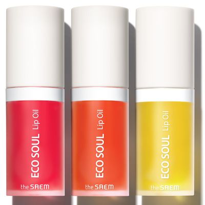 THESAEM Eco Soul Lip Oil 3 Combo Set (01 Honey 02 Berry 03 Grapefruit) - Plumping &amp; Hydrating Lip Oil to Nourish &amp; Moisturize Lips - Lips Soft &amp; Glossy for Dry Lips, 0.21 fl.oz.