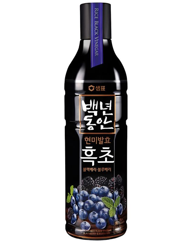 SEMPIO Black Rice Vinegar Drink Blackberry &amp; Blueberry - Fermented Brown Rice, Vegan, Naturally Concentrated Mix for Salad Dressings, Desserts &amp; Sauces. Non-Sugar, Non-Artificial (30.4 fl oz / 900mL)