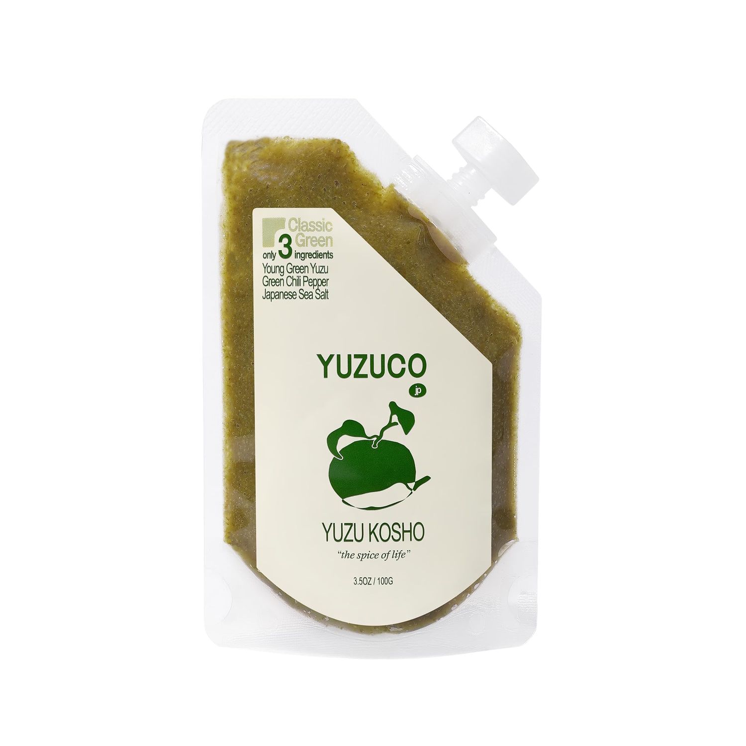 YUZUCO - Yuzu Kosho - 3.5oz (100g) - Loved by Chefs - Citrus, Salt and Spice - Classic Green - Made in Japan