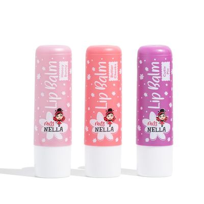 Miss Nella set of 3 Hypoallergenic children Lip Balms- HONEY BUNNY, SWEET CHEEKS &amp; CUTIE PIE, Non Toxic Make Up for kids, perfect for those with sensitive skin.