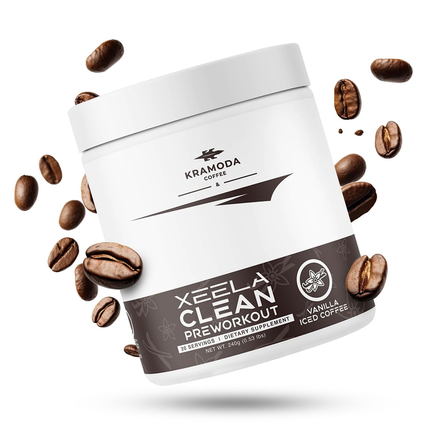 XEELA Pre Workout - Clean &amp; Tested - Jitter Free, Safe, and Natural - Increase Thermogenic Energy, Focus, and Endurance w/Creatine, Organic Caffeine, and Plant Based Citrulline (Vanilla Iced Coffee)