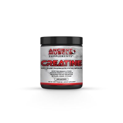 Ancient Muscle Supplements Creatine Monohydrate Micronized Powder Unflavored, Keto Friendly, for Fast Recovery and Muscle Mass and Strength Growth, Powder, 60 Servings