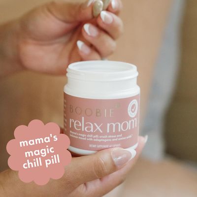 Boobie Relax Mom, Stress Support Supplement | Lactation Approved | Mood and Energy Support with Ashwagandha &amp; L-Theanine, 60 Capsules