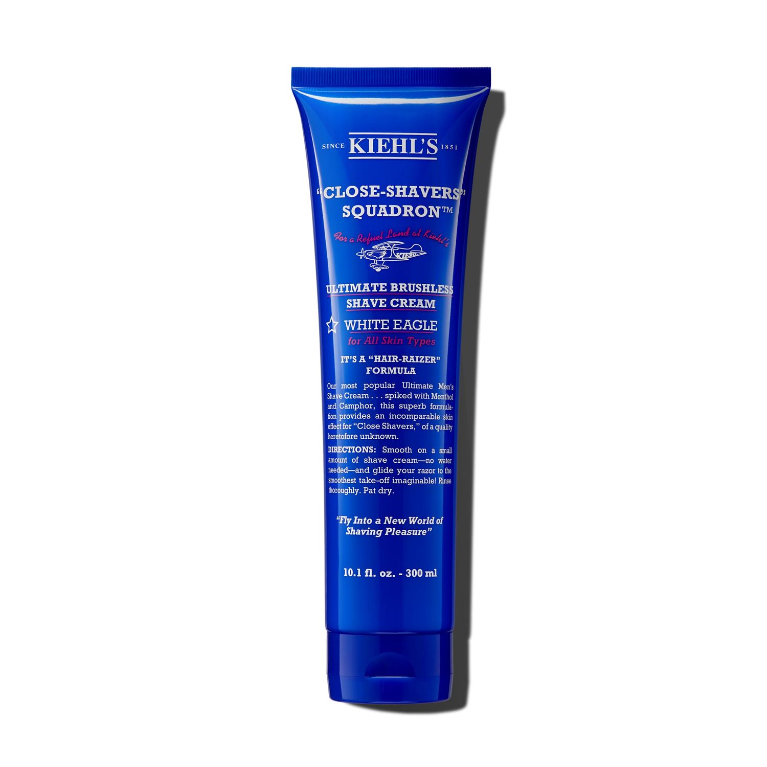 Kiehl&#39;s Ultimate Brushless Shave Cream with Menthol White Eagle, for All Skin Types, with Menthol &amp; Camphor, Instant Refreshing &amp; Cooling Effect, Minimizes Irritation - 10.1 fl oz