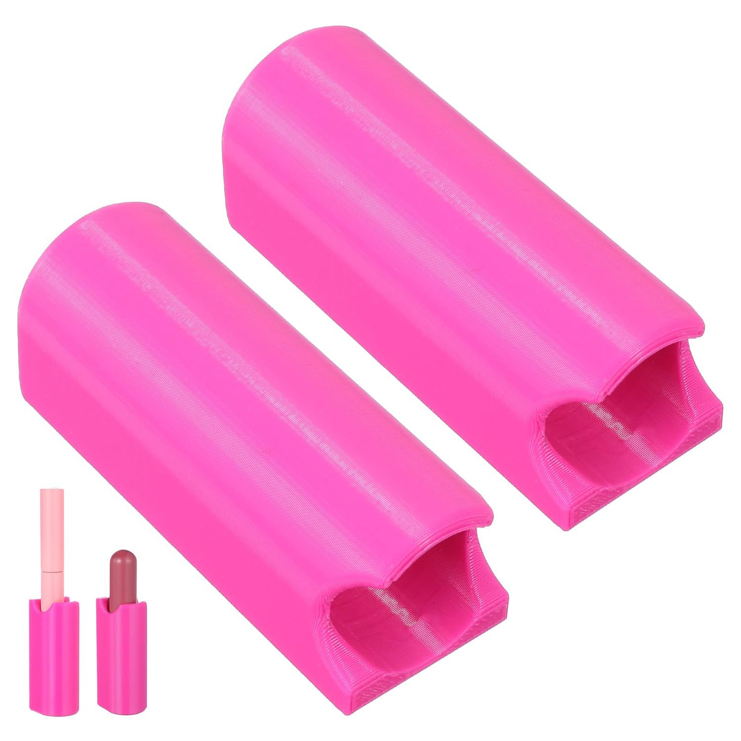 Guduling 2 Pcs Lip Balm Holder for Car,Chapstick Holder for Car,Cars Chapstick Holders No Melt,Upright Cars Essentials Cute Insulated Chapsticks Holders for Girl Decor(Rose red)