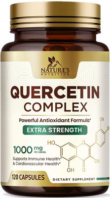 Quercetin 500mg Capsules - Extra Strength Quercetin Supplements 1000mg Serving - Antioxidants &amp; Bioflavonoids Support for Immune, Heart &amp; Cellular Health - Non-GMO &amp; Gluten Free - 120 Veggie Capsules