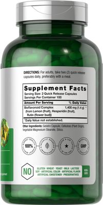 Horbach Lemon Bioflavonoids Complex 1400 mg | 200 Capsules | with Rutin and Hesperidin | Non-GMO, Gluten Free Supplement