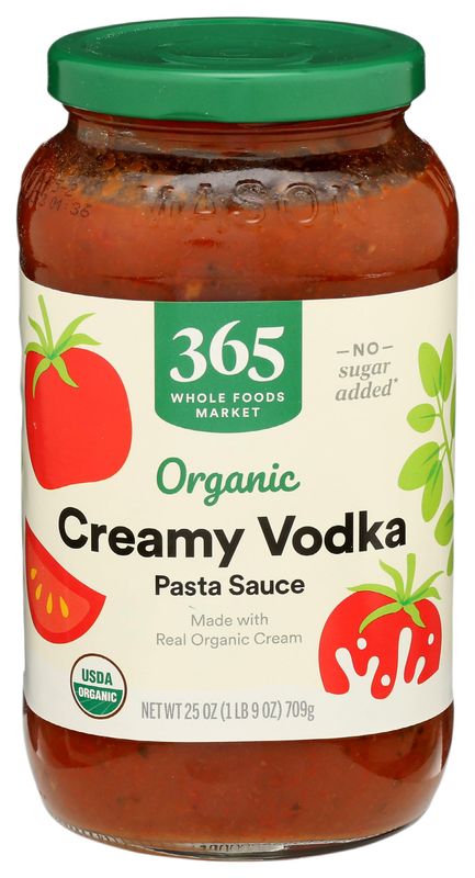 365 by Whole Foods Market, Organic Creamy Vodka Pasta Sauce, 25 Ounce