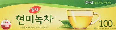 Dongsuh Korean Brown Rice Green Tea, Traditional Korean Tea Blend, 100 1.5g Tea Bags