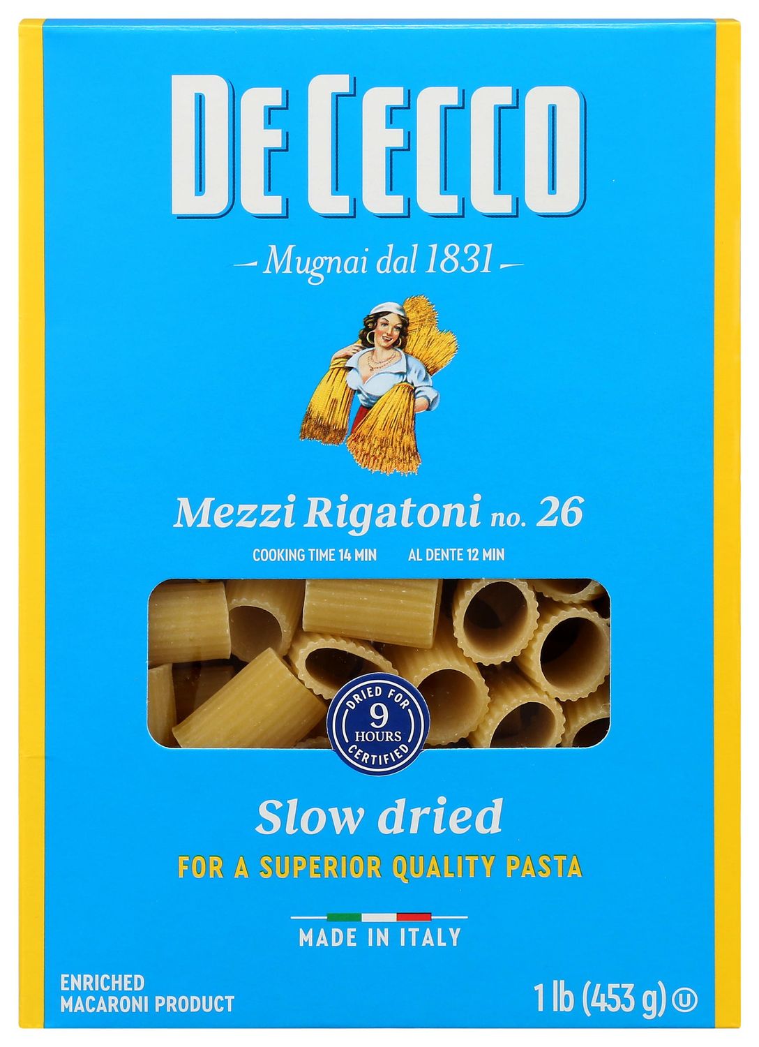De Cecco Pasta Mezzi Rigatoni, 16 OZ