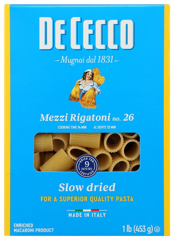 De Cecco Pasta Mezzi Rigatoni, 16 OZ