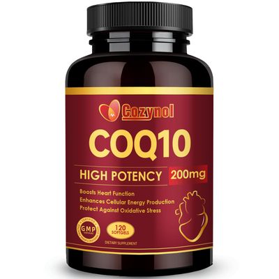 CoQ10 200mg Softgels with PQQ &amp; Omega 3, Maximum Absorption Coenzyme Q10, Powerful Antioxidant for Heart &amp; Energy Health, 120 Count, 4 Month Supply, Non-GMO