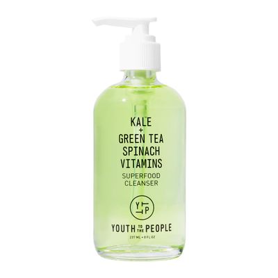 Youth To The People Superfood Facial Cleanser - Kale Green Tea Daily Face Wash, Gentle Makeup Remover, Antioxidants for Glowing Skin &amp; Less Visible Pores, Award-winning, Refillable - 8 Fl Oz