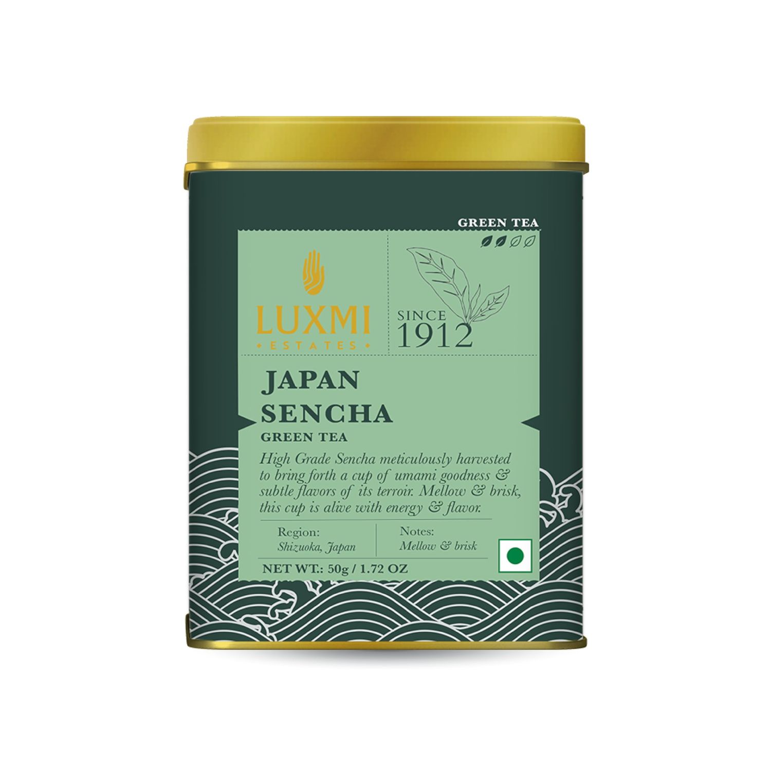 Luxmi Estates - Japanese Sencha Green Tea - 50g (25 cups) | Authentic Japanese Sencha Tea by First Leaves | Mild, Rich &amp; Refreshing Premium Tea