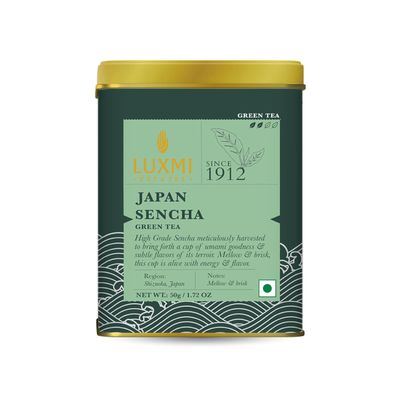 Luxmi Estates - Japanese Sencha Green Tea - 50g (25 cups) | Authentic Japanese Sencha Tea by First Leaves | Mild, Rich &amp; Refreshing Premium Tea