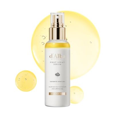 d&#39;alba Piedmont Italian White Truffle First Spray Serum, Vegan Skin Care, Light-weight Face Moisturizer, Glow Serum for Radiant Skin, Non Comedogenic, All In One Mist, Korean Skin Care (3.38 fl oz.)