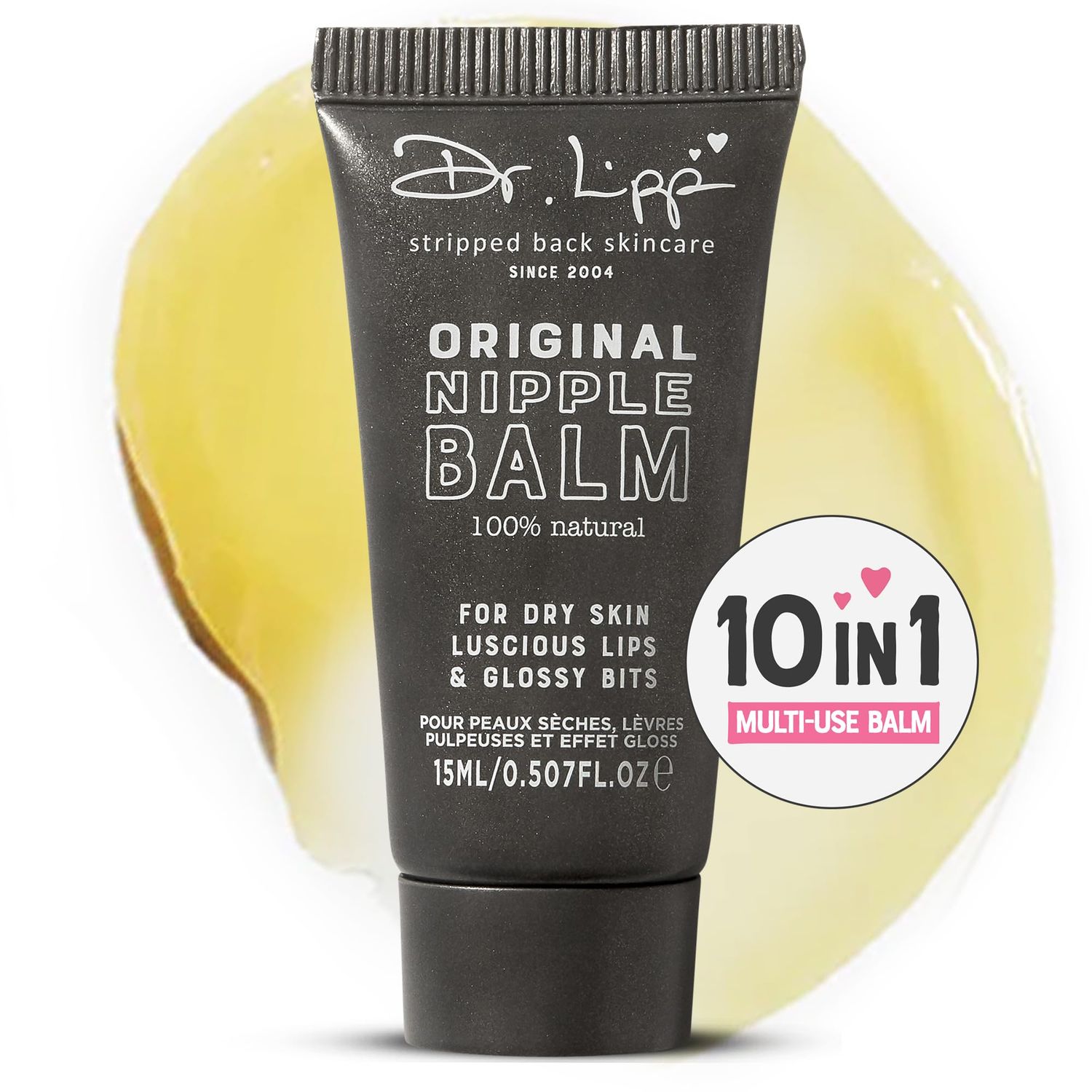 Dr. Lipp Original Nipple Balm 0.51 fl oz/15ml - 10-in-ONE Multi-Purpose Moisturizer for Dry Skin, Lips, Hair, Cuticles &amp; More - 100 Natural Lanolin Nipple Cream &amp; Lip Balm - Fragrance &amp; Cruelty Free