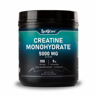 Luckycare Creatine Monohydrate 500g- 5000 mg Pure Micronized Creatine - Creatine Powder for Workout Support - Vegan, Gluten-Free - 100 Servings